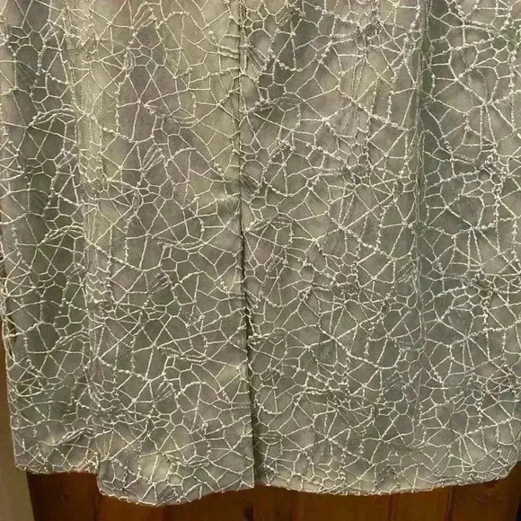 Mac Duggal Long Sleeve V Neck Midi Dress in Platinum 12408 Size 14 NWT - Picture 7 of 14